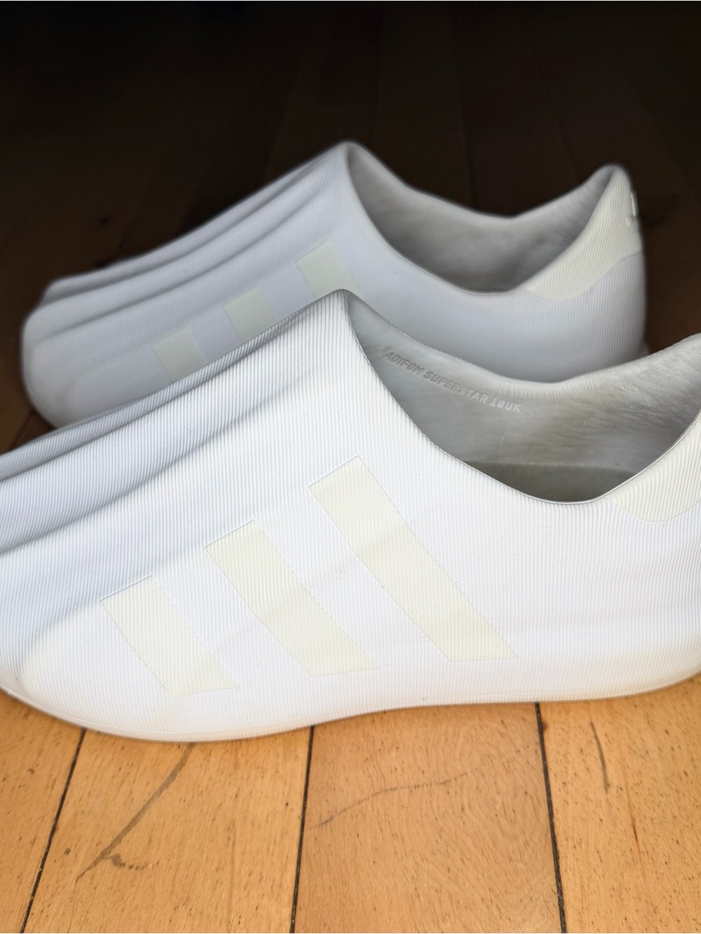 adidas White Slip-On Loafers